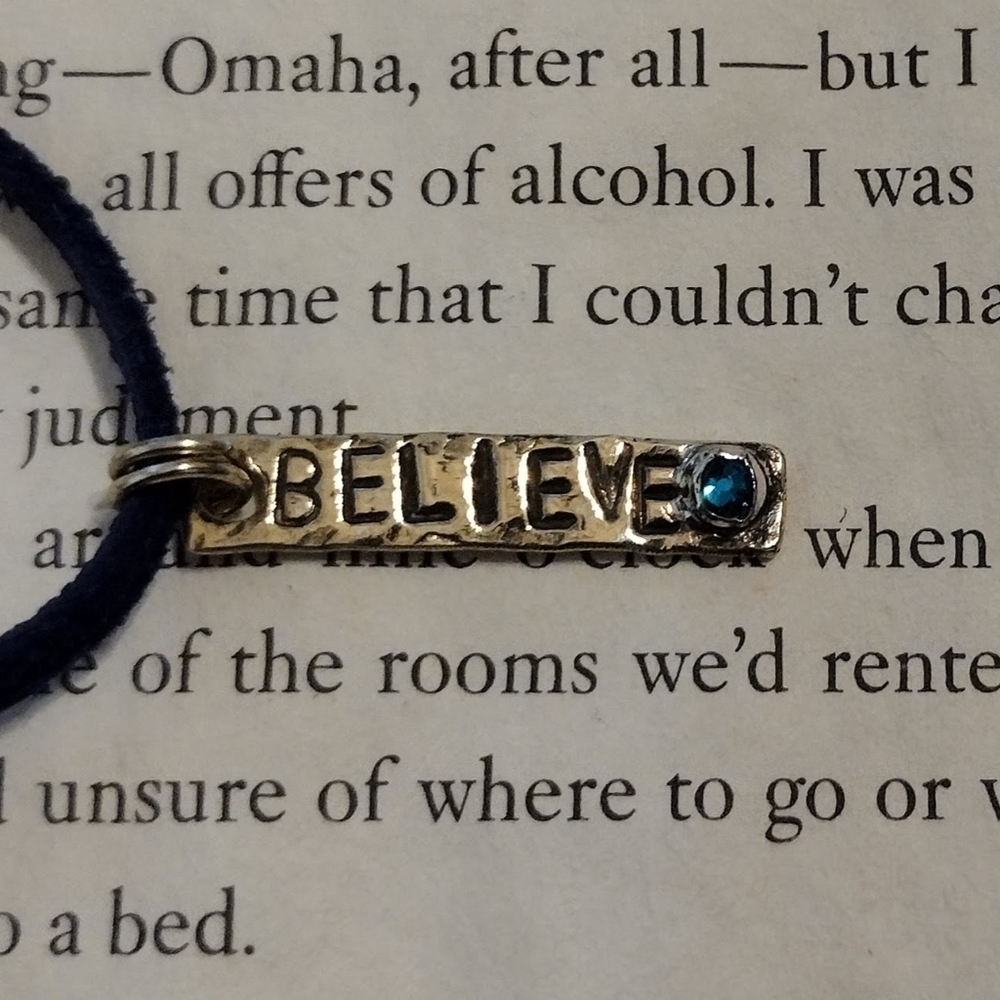 Brass/Sterling Silver Personalized Swarovski crystal Mantra bar pendant